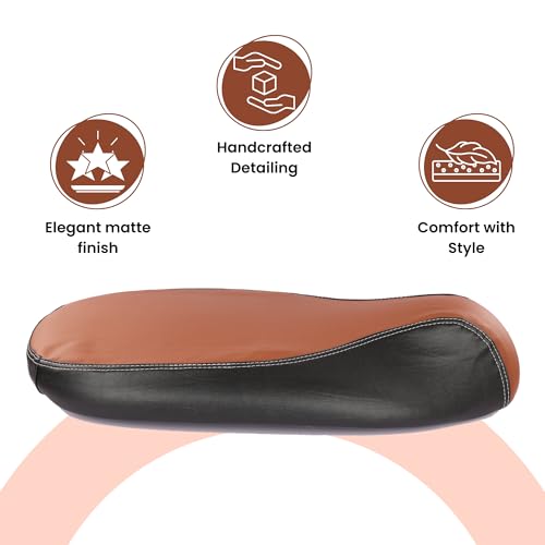 Image of Favourite Auto Accessories Dual Coloured Seat Cover with Pro Leather Finish for Ola S1, Ola S1 Pro, Ola S1 Air, Ola S1 X+ (Ten & Black)