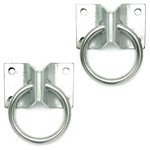 Will's Family Store 2 inch Cross Tie Rings Through Plate Zinc Plated Pack of 2 Cover