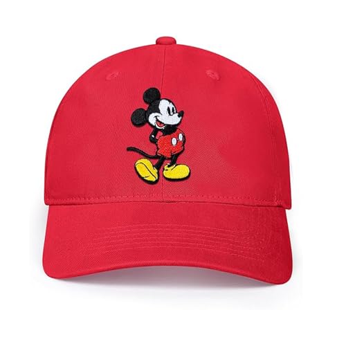Disney Adult Baseball Cap Mickey Mouse Adjustable Dad Hat Red