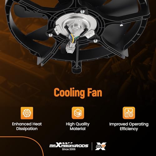 Image of maXpeedingrods A /C Condenser Cooling Fan Assembly for Nissan Frontier 2005-2019 Pathfinder 2007-2012, 92120ZL00A 92120ZP50A 621387