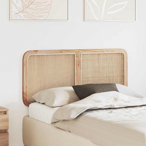 Holamys Kiefernholz Kopfteil Natur 120x55x3 cm, Rattan Bett Kopfende,...