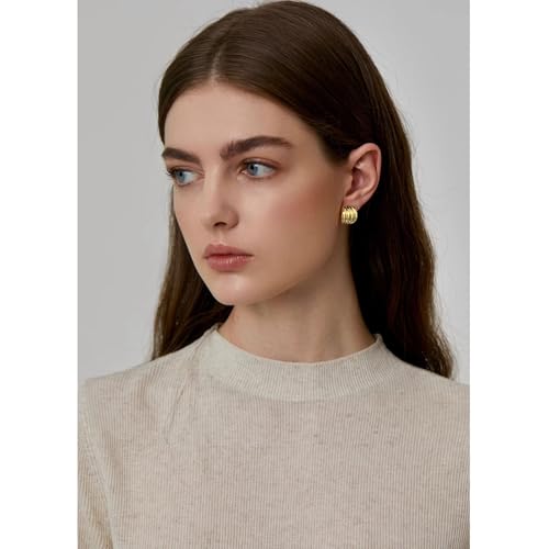 Statement Chunky Gold Earrings for Women Unique Square Stainless Steel Heaven Mayhem Button Stud Earrings Trendy Jewelry4