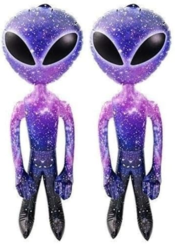 Galaxy Space Alien Inflate | 3 Feet | 2 Pc Set | UFO Blow Up Decoration Toy