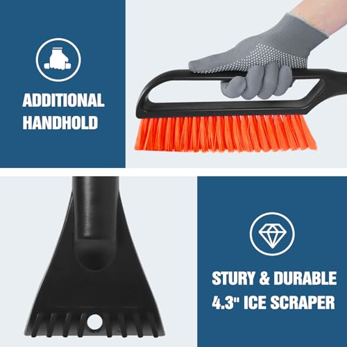 35" YeewayVeh 2-in-1 Car Snow Brush & Ice Scraper (Orange) - image 4