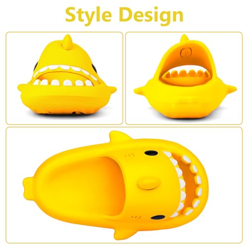 Image of Kids Shark Cloud Slides | Toddler Boys Girls Shower Slippers | Boys Girls Cute Cartoon Fish Flip Flops | Beach Pool Home Sandals | Quick Dry Non-Slip