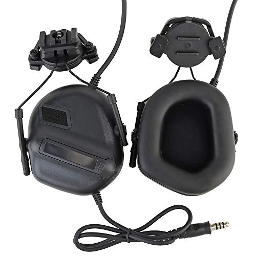 ATAIRSOFT Tactical Headset war Unlimited Power intercom with Microphone Waterproof Headphones, no Noise Reduction Function (BK)