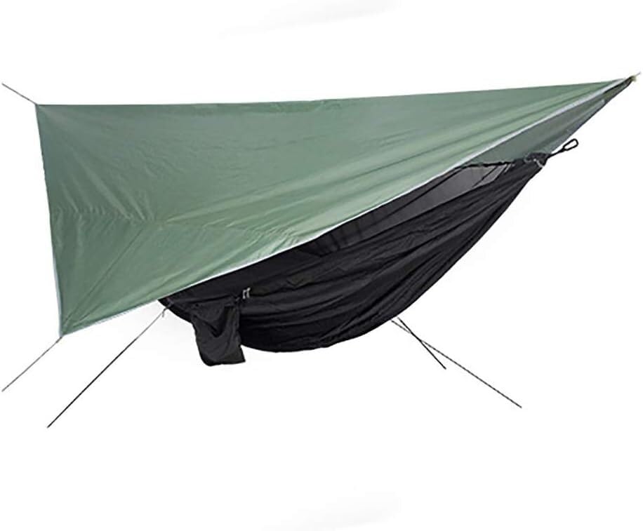 Hamac moustiquaire avec bâche de pluie noire pour le camping et la randonnée