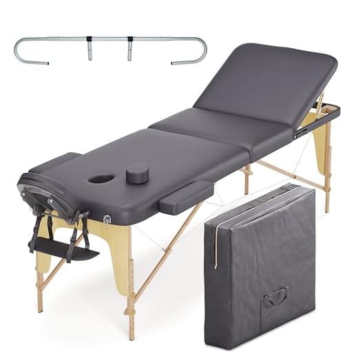 Beltom Mobile MASSAGETISCH MASSAGELIEGE MASSAGEBANK 3 ZONEN KLAPPBAR SCHWARZ + ROLLENHALTER