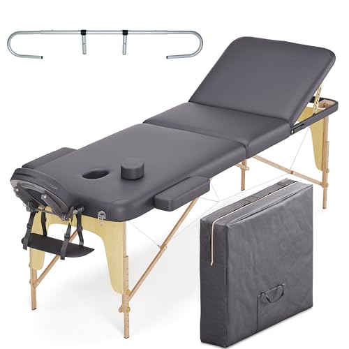 Beltom® LETTINO MASSAGGIO PORTATILE PIEGHEVOLE 3 ZONE IN LEGNO XL 195X70 CM....