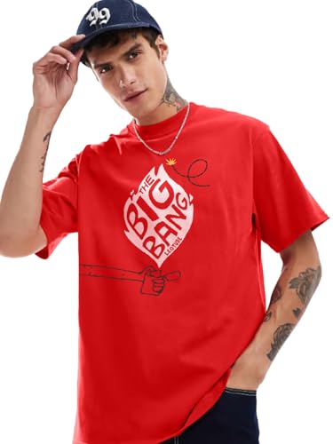 Image of LEOTUDE Men's Cotton Trendy Oversized Round Neck Printed T-Shirt Combo (Pack of 3)