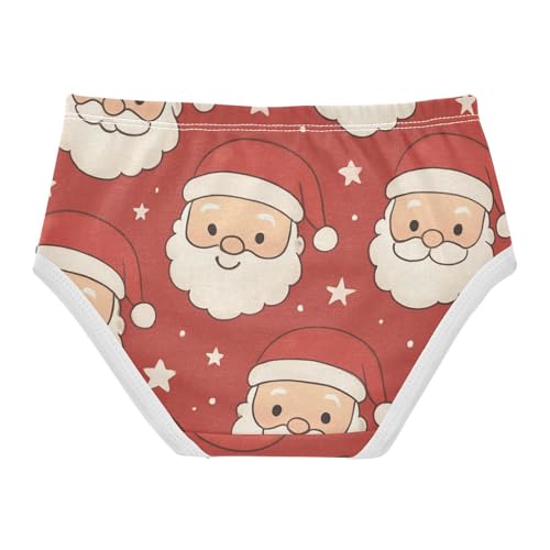 Girls' Underwear Moisture Wicking Organic Underpants for Kid Christmas Santa Faces in Sizes 2T,3T, 4T, 5T, 6Y and 8Y2