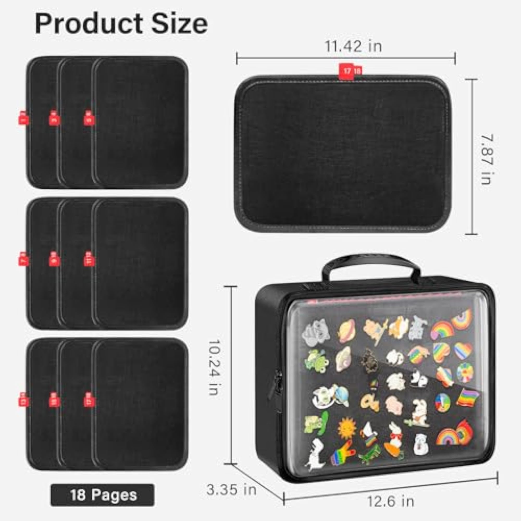 Enamel Pin Display Book, 18 Page Storage Organizer