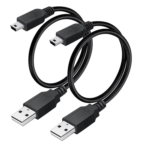 Image of Storite 2 Pack 60Cm Usb 2.0 A To Mini 5 Pin B Cable For External Hdds /Camera /Card Readers, Black