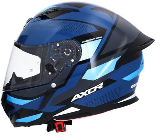 Shiro Helmets Casco Integral Modelo Hunter Cornet Azul Oscuro Brillo Totalmente Homologado (L 59/60)