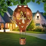 Farol solar de globo aerostático cardenal hueco de metal para colgar, decoración de regalos para mujeres y hombres