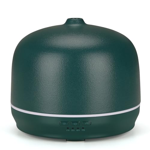 Ceramic Essential Oil Diffusers for Home Large Room, 500ml Aromatherapy Scent Air Diffuser Bedroom Ultrasonic Aroma Defusers with Timed -Green