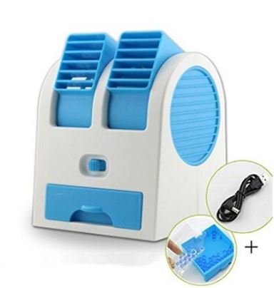Moradiya fresh Plastic Dual Bladeless Mini Air Conditioner Cooling Fragrance Fan(Multicolour)
