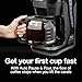 Proctor Silex FrontFill Drip Coffee Maker, Digital & Programmable, 12 Cup Glass Carafe, Black and Silver (43685PS)