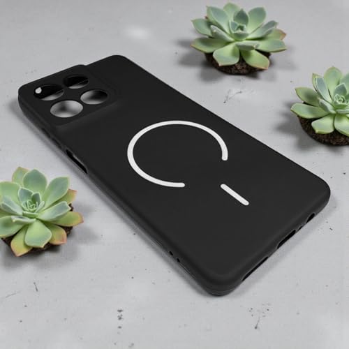 Image of SBMS Silicone Back Cover for Motorola G67 Power / G57 Power | Soft Micro-Fibre Lining Inside | Magsafe Print On Back Side Camera Protection Bump | Shockproof Case G67power (Magsafe Print Small Black)