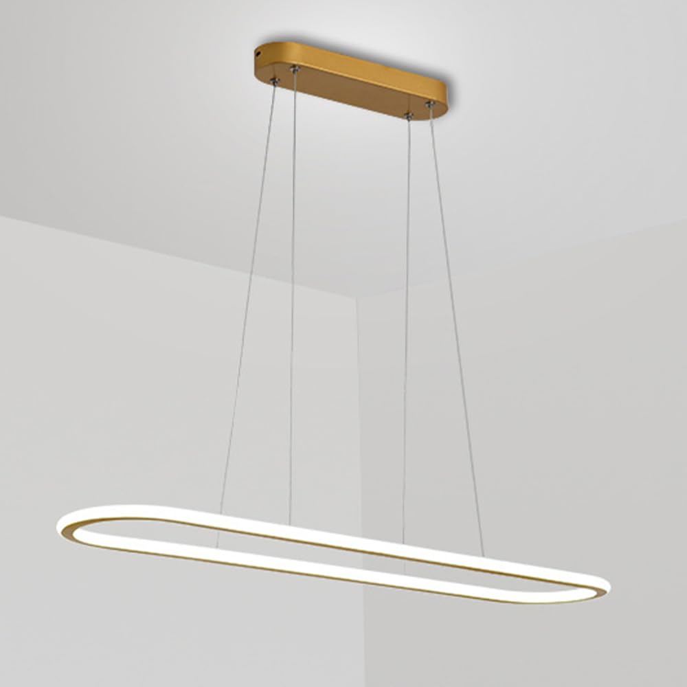 HXYSXHJUO LED Linear Chandelier Dimmable Pendant Light with Remote Control Dining Table Hanging Lamp Modern Square Chandeliers Ceiling Lighting for Kitchen Island Bedroom Restaurant