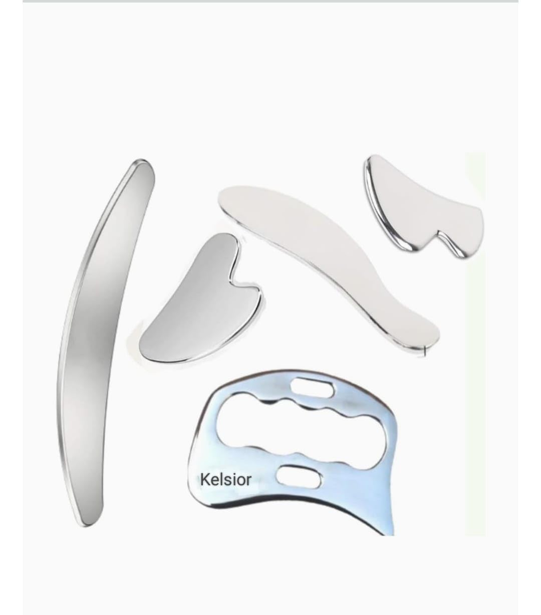 Kelsior 5-Piece Stainless Steel Gua Sha Massage Tools - Image 1