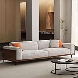 NessCarsti Modern 4-Seater Upholstered Fabric Sofa for Living Room β111.81 inch Comfortable Timecloud Couch with Wood Frame and Metal Legs, Easy Assembly, Ideal for Office, or Living Room, Gray