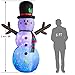 Superjare 8 FT Christmas Inflatable Snowman, Flashing Lights Christmas Decoration, Snowman with Fan and Anchor Ropes, Animated for Yard Party Lawn, Indoor & Outdoor