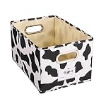 ANMINY Cow Print Basket Fabric Bins with Label Window, 11.4"x8.7"x6.7" - Image 7