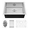 22 Inch Undermount Kitchen Sink SINKVINE 22 x 18 Stainless Steel Bar Sink Single Bowl Outdoor Handmade Laundry Sink with 35 inch Drain Strainer Bottom Grid Protector and Roll up Drying Unit