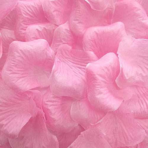 ATFL 0.9 Pound Pink Rose Petals, 5000 Pcs for Romantic Night Set, Fake Flower Petals for Wedding Decorations, Silk Petals for Will You Marry Me