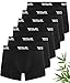 YESWEL Bambus Boxershorts Herren 6er Pack, Unterhosen Männer Hautfreundlich Kratzfrei, Unterwäsche mit Schweißableitendem Bund (6X Schwarz, L)