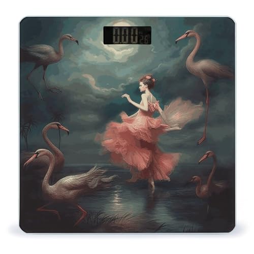 Báscula digital de baño con pantalla LED y vidrio templado
