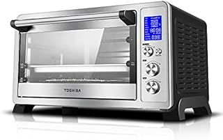 Toshiba AC25CEW-SS Digital Toaster Oven with Convection Cooking and 9 Functions, 6-Slice Bread/12-Inch Pizza, Stainless Steel