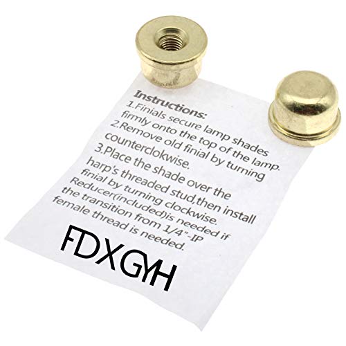 1/4-27 Lamp Finials Caps,Fdxgyh 2Pcs Solid Lamp Finials Caps Tapped Of Tops For Lamp Shade Holder Harp(Gold) #TOP1
