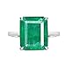 Gems Vibes Emerald Gemstone Ring Octogen Shape Ring Handmade Statement Ring Solid 925 Sterling Silver Ring For Women Unique Gift For Her Colombian Emerald Ring May Birthstone Jewelry
