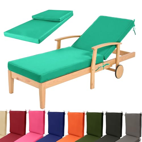 CojíN para Tumbona Resistente A La Intemperie, CojíN PortáTil para Tumbona De JardíN Al Aire Libre, CojíN CóModo para Tumbona, Tumbona Tapizada para Tumbonas,Verde,193x56x8cm