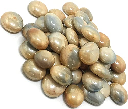 Image of Decorative Decorative Stones for Vase Filler or Pebbles for Home Decor /Decorative Capsule Pebbles /Glass /gravels /Stone /Beads for Aquarium, Table, vase, Fountain (Light Gold, 950 Gram)