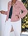 luvamia Women's Classic Casual Long Sleeves Jacket Basic Button Down Trucker Jacket Coat Womens Jean Jacket Spring Jackets For Women Pink Large Fits Size 12 / Size 14