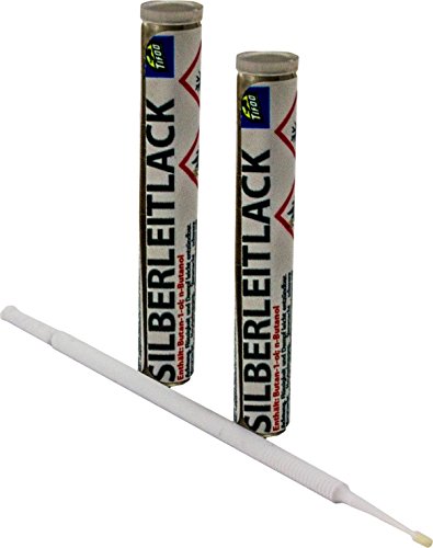 Preisvergleich Produktbild Leitsilber, Leitlack, Silberleitlack, Silberlack (2 x 2 ml) - Reparaturset