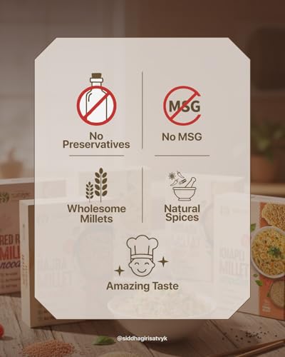Image of S Siddhagiri's SATVYK THE HEALTH re STORE Ragi Millet Noodles (175gm) - With Tastemaker | No Maida | Ready to Cook Instant Millet Noodles | High Plant Protein & Fiber | Noodles