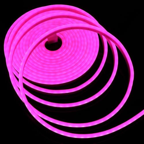 Tira de luz LED flexible 5m color rosa con enchufe US miniatura 6