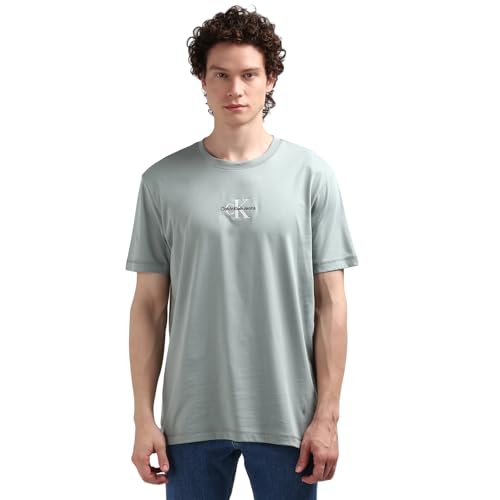 Calvin Klein Jeans T-Shirt Manches Courtes Homme Monologo Col Ras-du-Cou, Gris (Slate Gray), 3XL Calvin Klein Jeans T-Shirt Manches Courtes Homme Monologo Col Ras-du-Cou, Gris (Slate Gray), 3XL