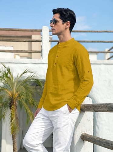 Image of ROYALSCOUT Men's Cotton Blend Full Sleeve Short Kurta Perfect for Traditional Gatherings, Casual Outings, or Everyday Ethnic Wear