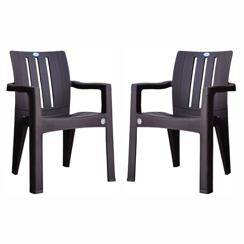 Image of VV National Minister Plastic Arm Chair - Heavy Duty Comfortable Indoor & Outdoor Chairs (2)