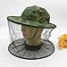 KUYYFDS Beekeeper Hat Veil Mask Anti Bee Mosquito Bug Fly Hat Face Protection Equipment with Net Mesh for Outdoor Fishing Camouflage 2PCS, Mosquito Head Net Hat