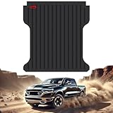 GEEVOLL Heavy Duty Rubber Truck Bed Mat for 2019-2024 Ram 1500, Custom Fit CrewCab 5.7 Ft Bed Liner, Black