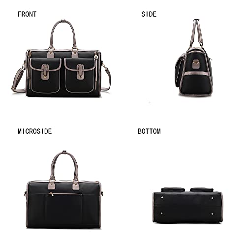 MKF Collection Color Block Duffle Bag for Women Fashion, Designer Vegan Leather Large Ladies Stylish Weekender Carry-on bag 5