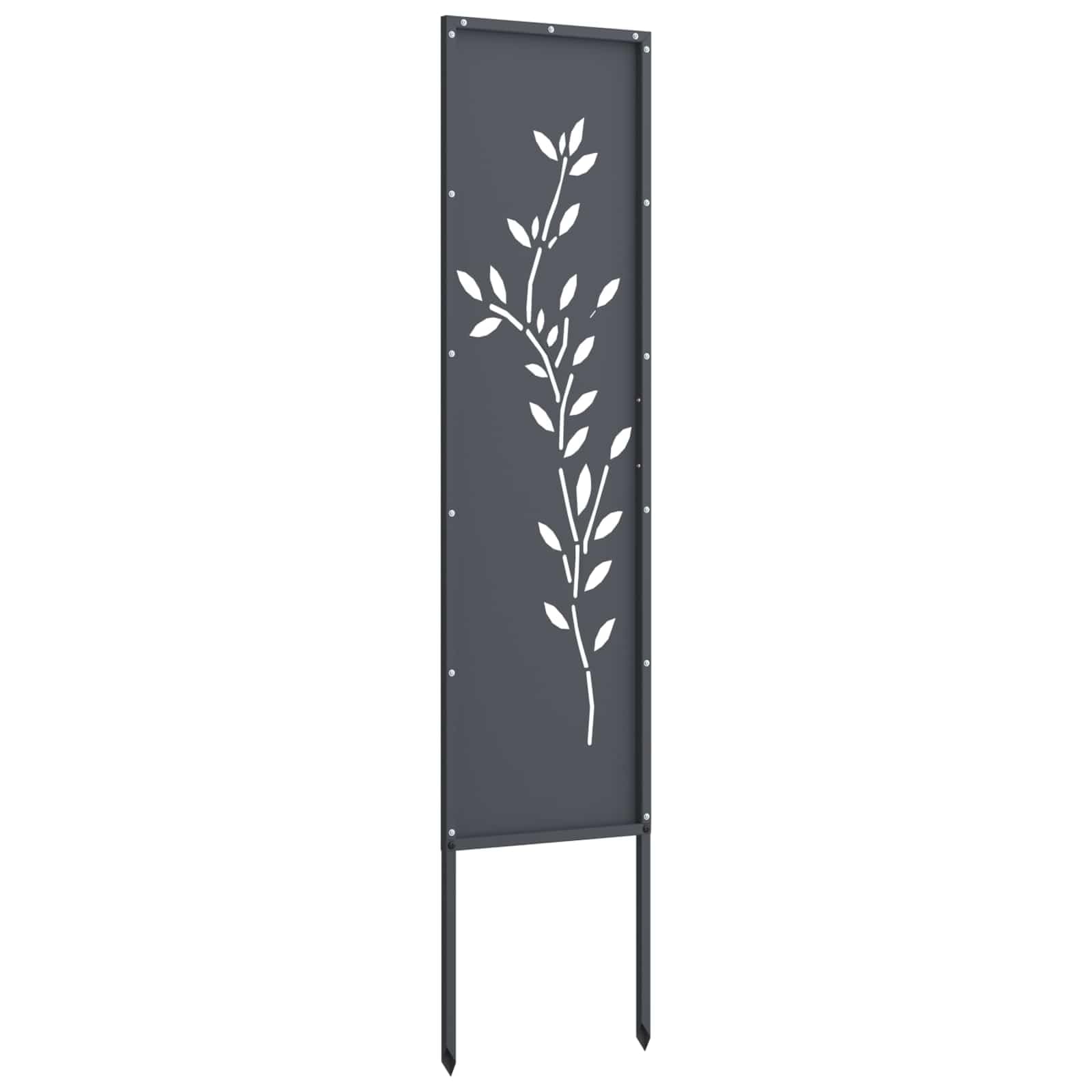 vidaXL Garten Sichtschutz-Leinwand Floral Anthrazit 32 x 140 cm