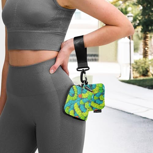 Cute Cartoon Animal Caterpillar Dual Coin Purse Credit Card Holder Wallet Slim Detachable Key Chain Wallet Change Purse with Zipper Coin Pocket for Ladies 2 Pcs 6