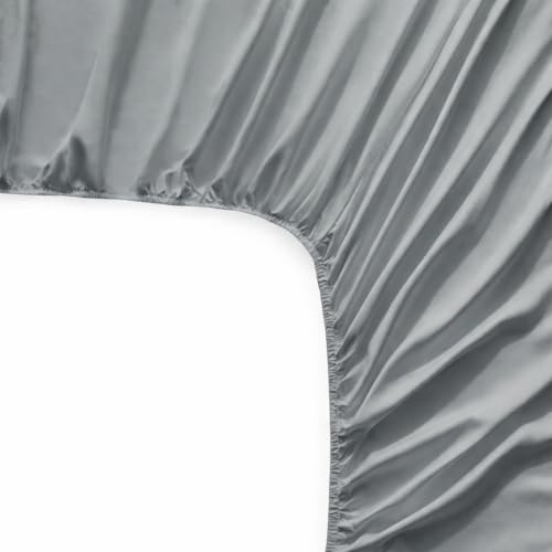 Image of Queen Luxury 4 Piece Bedsheet Set, Harbor Mist with White Piping, Cooling Resort Bedding, Deep Pockets, Ultra Soft, Viscose (Rayon) derived from bamboo, Organically grown, 300 Thread Count